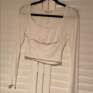 never worn white long sleep crop size small